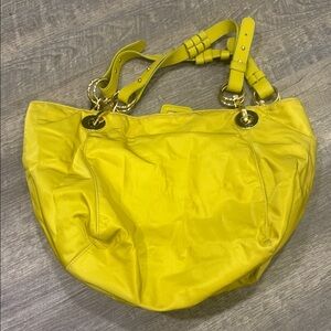 Chic Yellow Leather Shoulder Bag